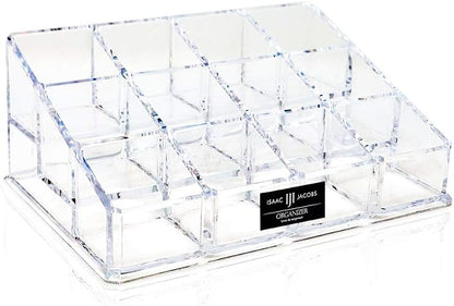 Isaac Jacobs Clear Acrylic 12 Compartment Nail Polish Holder, Organizer by IsaacJacobs