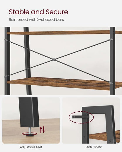 VASAGLE Ladder Shelf, 4-Tier Bookshelf, Storage Rack, Bookcase - Image 7