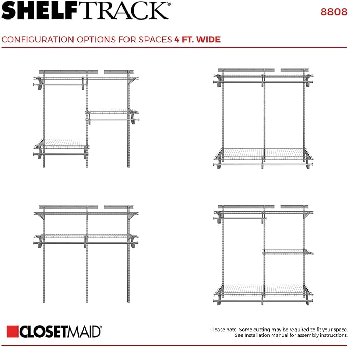 ClosetMaid ShelfTrack Wire Closet Organizer System, Adjustable from 4 to 6 Ft. - Image 4