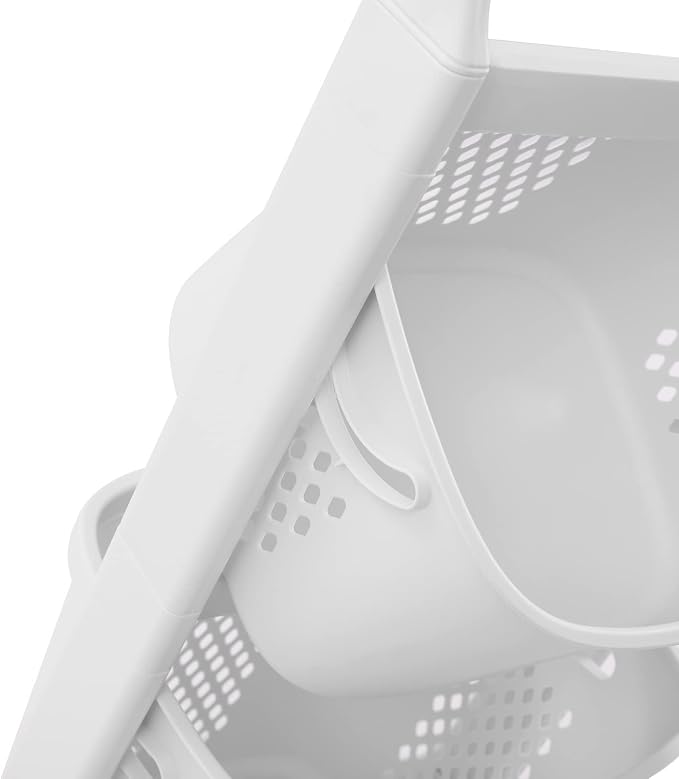 Laundry Sorter Cart with Hanging Rack, 2 Section Laundry Hamper Rack Shelf - Image 8