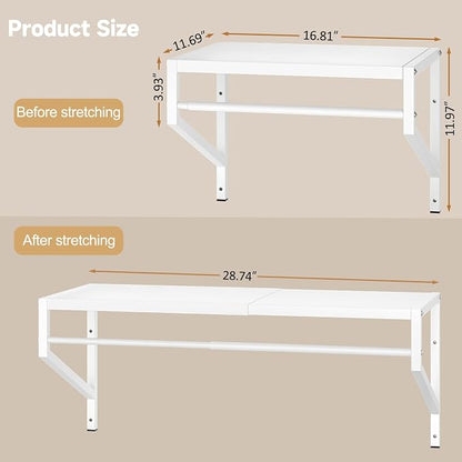 ThreeHio Expandable Closet Shelves Wall Mounted, 2 Pack Closet Shelving - Image 3