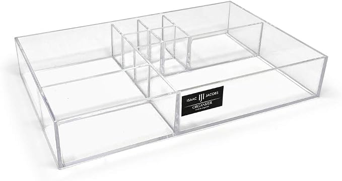 Isaac Jacobs 8-Compartment Clear Acrylic Drawer Organizer, School & Office by IsaacJacobs