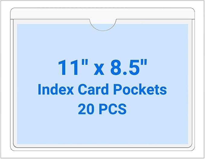 20 PCS Clear Self Adhesive Plastic Label Pockets, Top Loading Business & by Kvatr-X