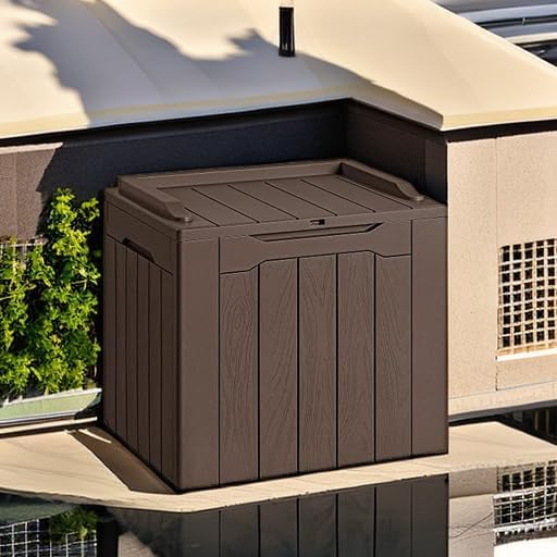 Devoko 30 Gallon Resin Deck Box Outdoor Indoor Waterproof Storage Box - Image 5