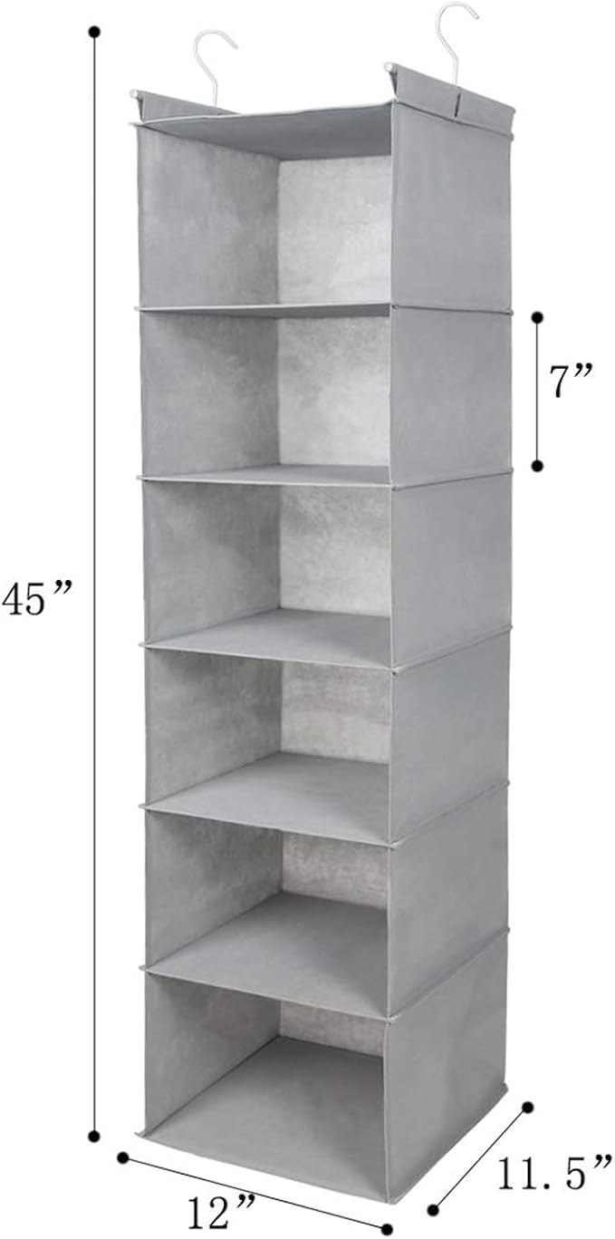 MAX Houser 6 Tier Shelf Hanging Closet Organizer, Closet Hanging Shelf - Image 3
