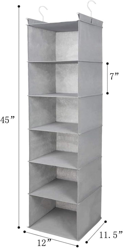 MAX Houser 6 Tier Shelf Hanging Closet Organizer, Closet Hanging Shelf - Image 3