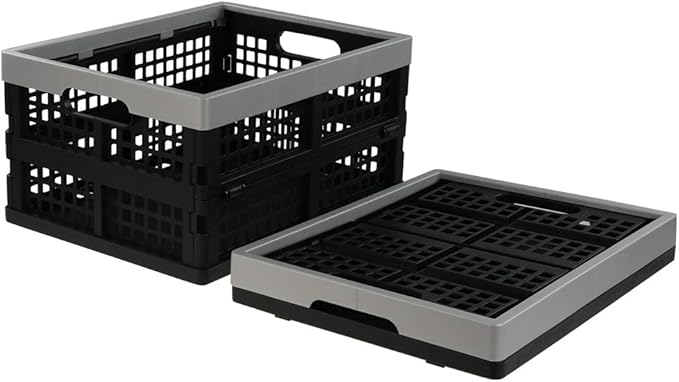 Jekiyo 16-Liter Folding Crates Storage, Collapsible Container Plastic by Jekiyo