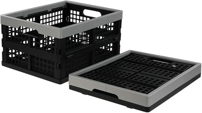 Jekiyo 16-Liter Folding Crates Storage, Collapsible Container Plastic by Jekiyo