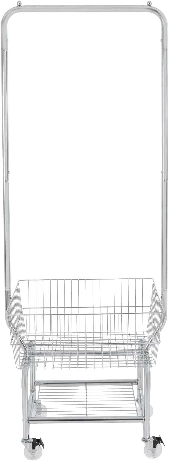 Laundry Cart, Steel Wire Laundry Cart, Laundry Basket - Image 7