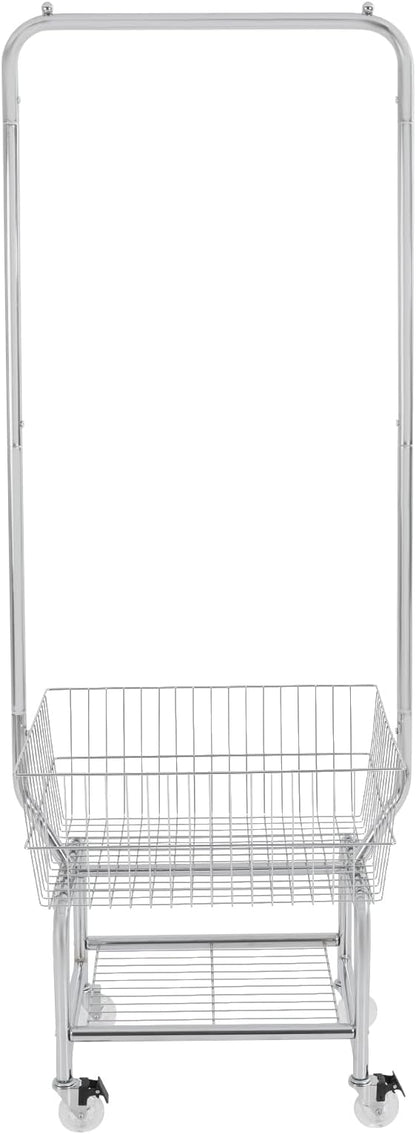 Laundry Cart, Steel Wire Laundry Cart, Laundry Basket - Image 7