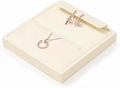 Oirlv Microfiber Jewelry Display Storage Tray Pendant Stud Earrings Tray - Image 6