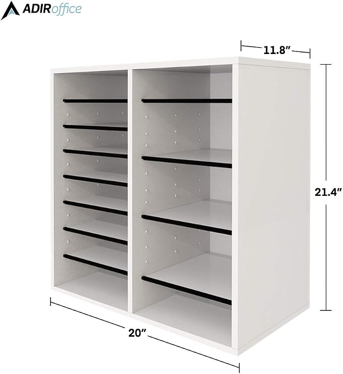 AdirOffice Wooden Adjustable organizerserature Organizer, 16 Compartment Office - Image 2