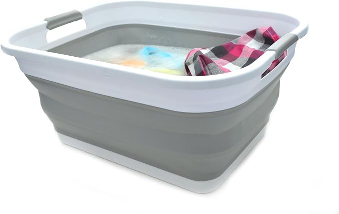 SAMMART 41L Collapsible Plastic Laundry Basket-Foldable Pop Up Storage - Image 6