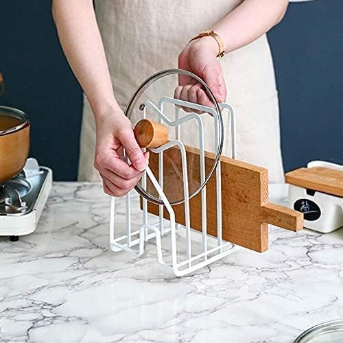 SUNFICON 2 Pack White Cutting Board Holder Rack Pot Pan Lids Holder Chopping - Image 2
