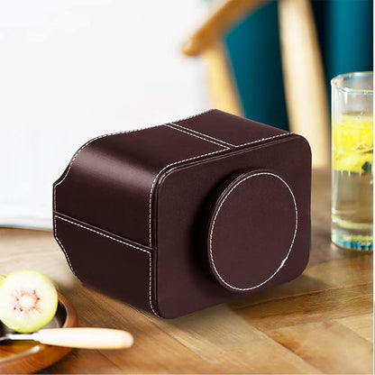 360° Rotating Remote Control Holder, PU Leather TV Remote Caddy Organizer - Image 5