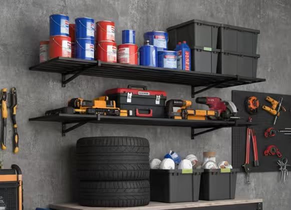HDDFER Heavy Duty Garage Wall Shelves 24x43 Inch | 2-Pack, wall mounted - Image 4