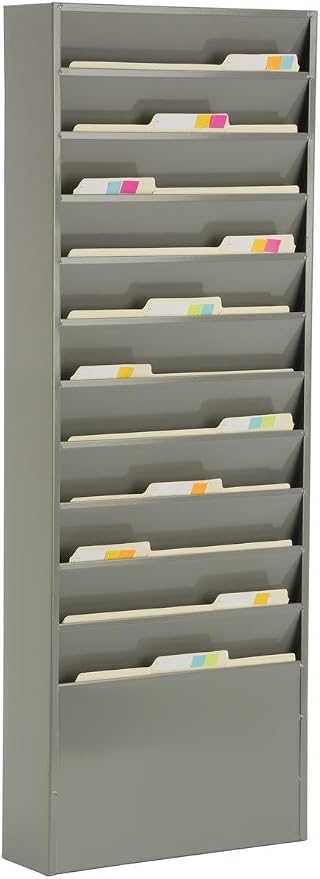 Displays2go Office File Folder Wall Rack, 11 Tiered Pockets, Medical Chart - Image 2