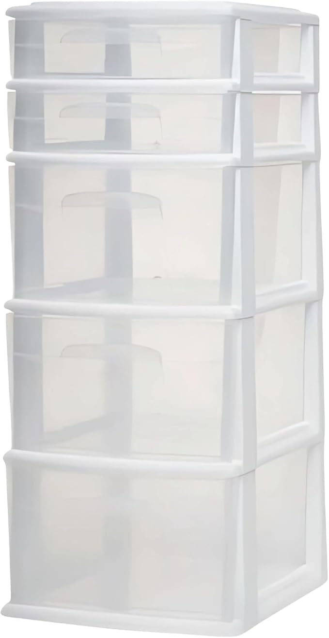 HOMZ 5-Drawer Storage Cart, 14.25" Wide Medium, and Classroom by Homz