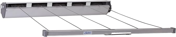 Household Essentials Steel and Aluminum 5‑Line Retractable Wall‑Mounted Dryer by HouseholdEssentials