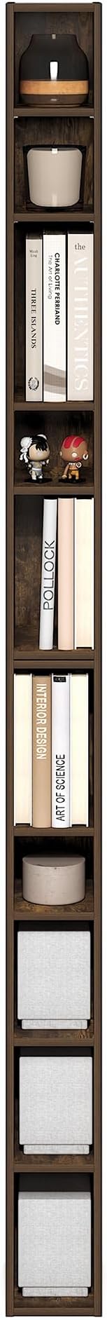 Furinno Fulda Book Shelf, 10-Tier Bookshelf, Space Saving Storage Shelf Bookcase - Image 6