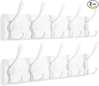 2pcs Coat Rack Wall Mount Coat Hooks Wooden Hat Rack by Kuhome