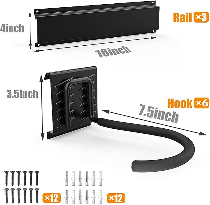 TORACK Bike Storage Rack, 6 Bike Rack Wall Mount Home and Garage Organizer - Image 6