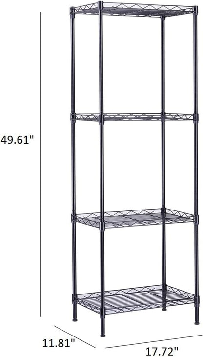 FOXHOLE 4-Tier Wire Shelving Unit Black Metal Storage Rack 17.72" W x 11.81" D - Image 2