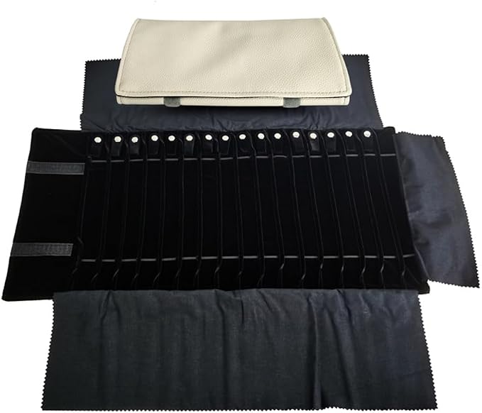 Portable Jewelry Roll Untangled Secure Necklace Travel Storage Bag Displays by SCIKHEFT