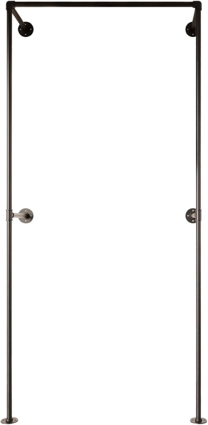 Industrial Pipe Clothing Rack, Heavy Duty Wall Mounted Clothes Rack, Retail - Image 9