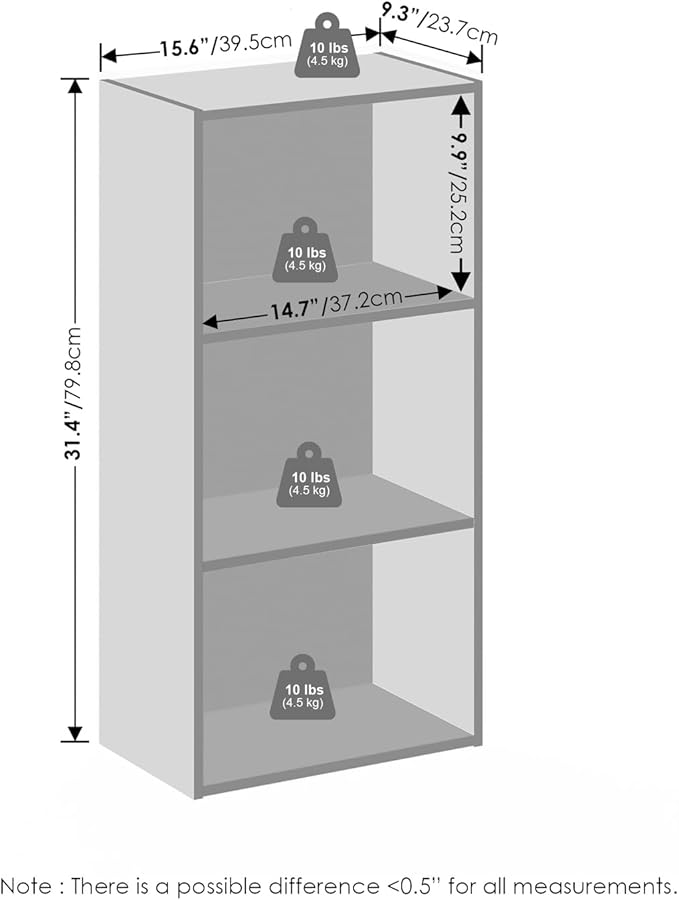 Furinno Reed Closet Organizers and Storage, 3-Tier Closet Organizer, Open Shelf - Image 3