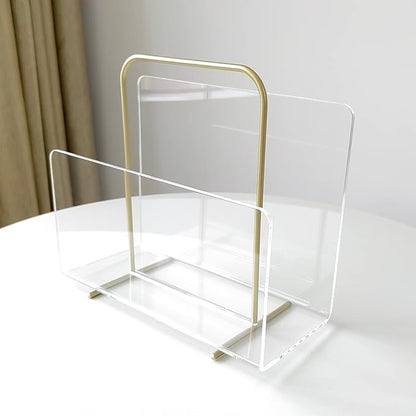 Acrylic Magazine Holder, Crystal Clear Acrylic Magazine Book Rack, Desktop File - Image 7