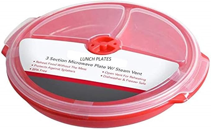 3 pack- Microwave Food Storage Travel Tray Containers - Image 4