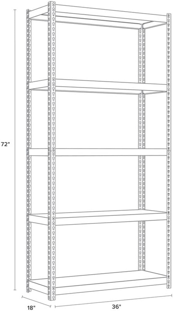 Pemberly Row 3200lb Riveted Metal Shelving Unit, Steel Frame - Image 3