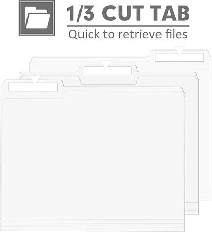 File Folder, PANDRI 120 Pack File Folder, 1/3 Cut Tab, Letter Size, Filing - Image 4