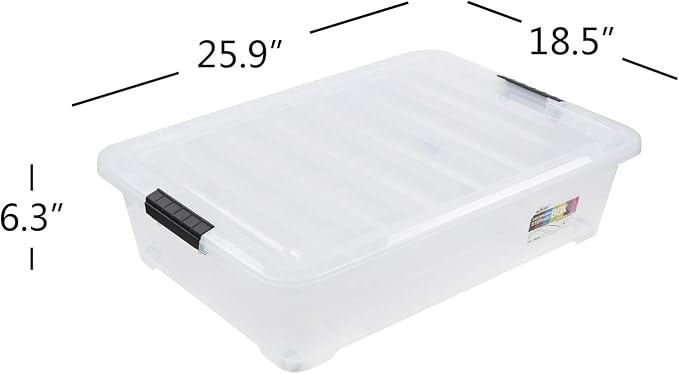 3-Pack 40 Quart ClearView Wheeled Underbed Latch Boxes - Image 5