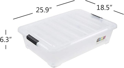 3-Pack 40 Quart ClearView Wheeled Underbed Latch Boxes - Image 5
