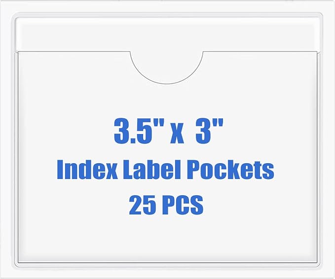 Origin-Joy 25 PCS Self-Adhesive Index Label Pockets by Origin-Joy