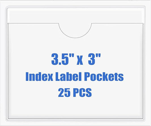 Origin-Joy 25 PCS Self-Adhesive Index Label Pockets by Origin-Joy