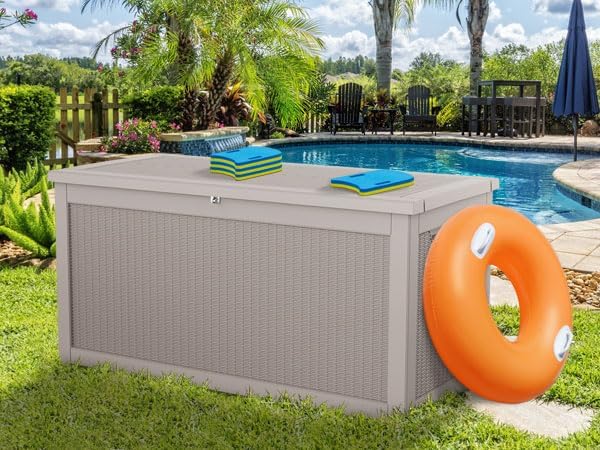 320 Gallon Large Deck Box, Resin Outdoor Storage Box - Image 5