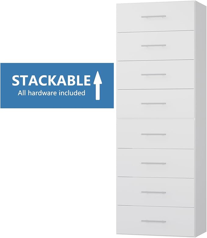 4 Drawer Short Tower Closet Unit, Modular Closet System, Wood Closet System - Image 3