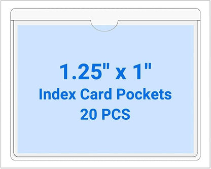 20 PCS Clear Self Adhesive Plastic Label Pockets, Top Loading Business & by Kvatr-X