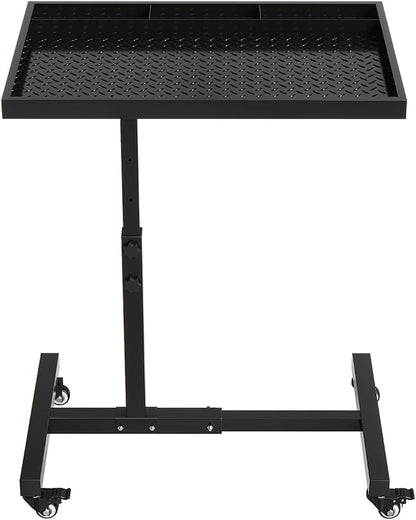 Rolling Tool Tray on Wheels, 220LBS Capacity Steel Mobile Work Table, by Unknown