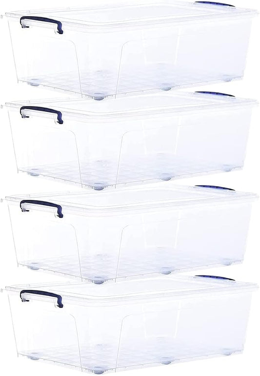 Superio Storage Bins with Lids, Stackable Totes, BPA Free, Odor Free, Organizer by Superio