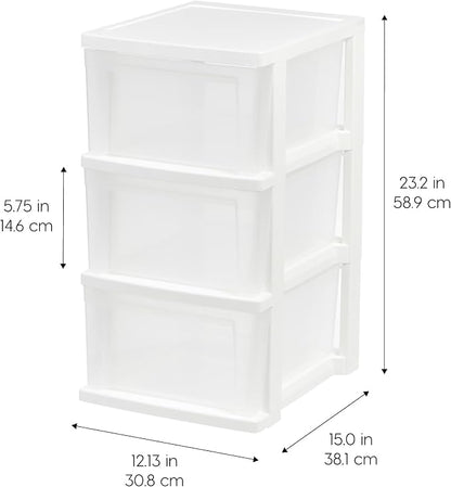IRIS USA 3-Drawer Slim Narrow Storage Organizer, school essentials, beauty items - Image 2