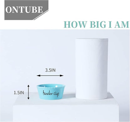 ONTUBE Ceramic Paper Clip Holder and Binder Clip Holder Set - Image 4