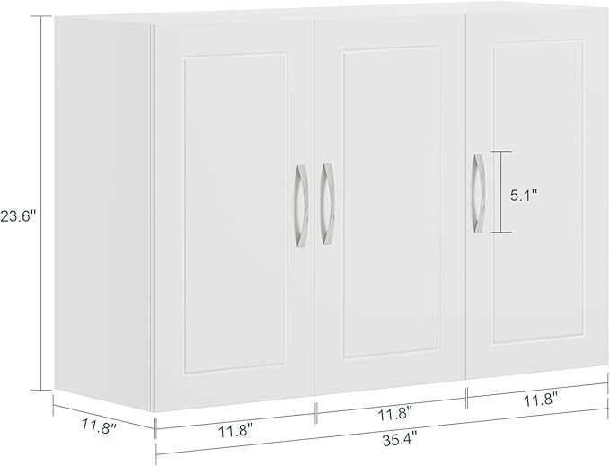 SoBuy Bathroom Wall Cabinet, Large 3-Door, 23.6 x 11.8 x 35.4 in, Kitchen & - Image 3