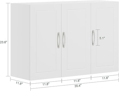 SoBuy Bathroom Wall Cabinet, Large 3-Door, 23.6 x 11.8 x 35.4 in, Kitchen & - Image 3
