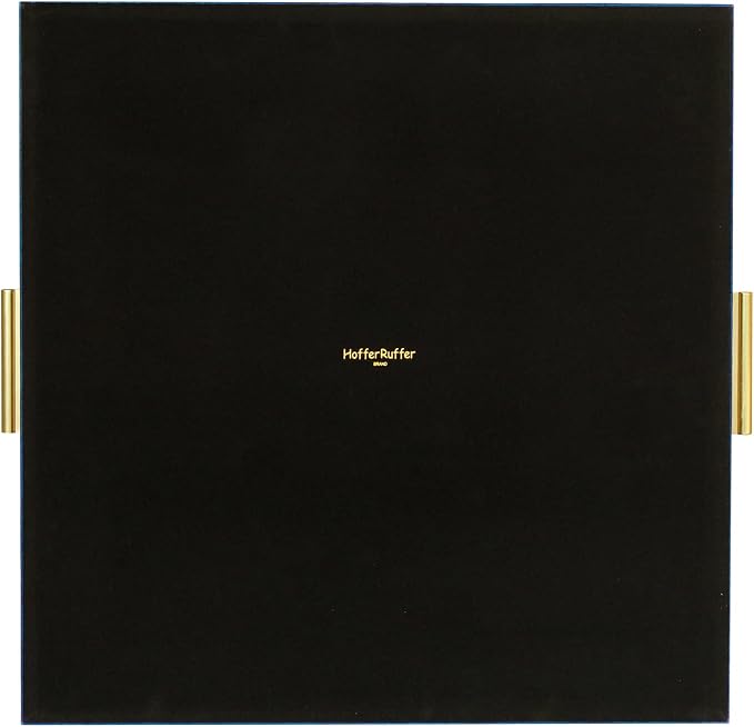 HofferRuffer Extra Large Square Serving Tray, Elegant Faux Leather Ottoman Tray - Image 9