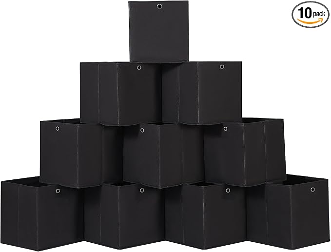 Foldable Storage Cubes Bins, 11 Inch Cloth Storage Cube Fabric Storage Box by NieEnjoy