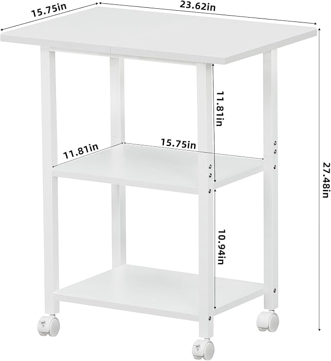 Lerliuo 3-Tier Printer Stand, Industrial Mobile Printer Table - Image 4